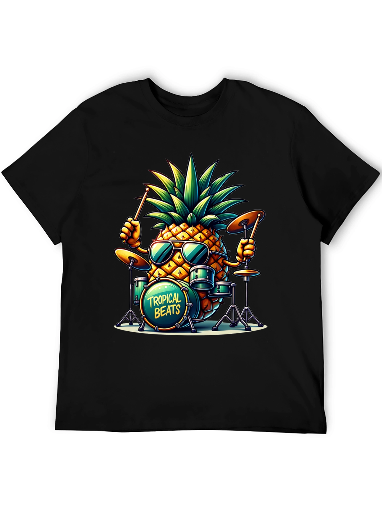 Tropical Beats Pineapple Drummer Graphic Tee