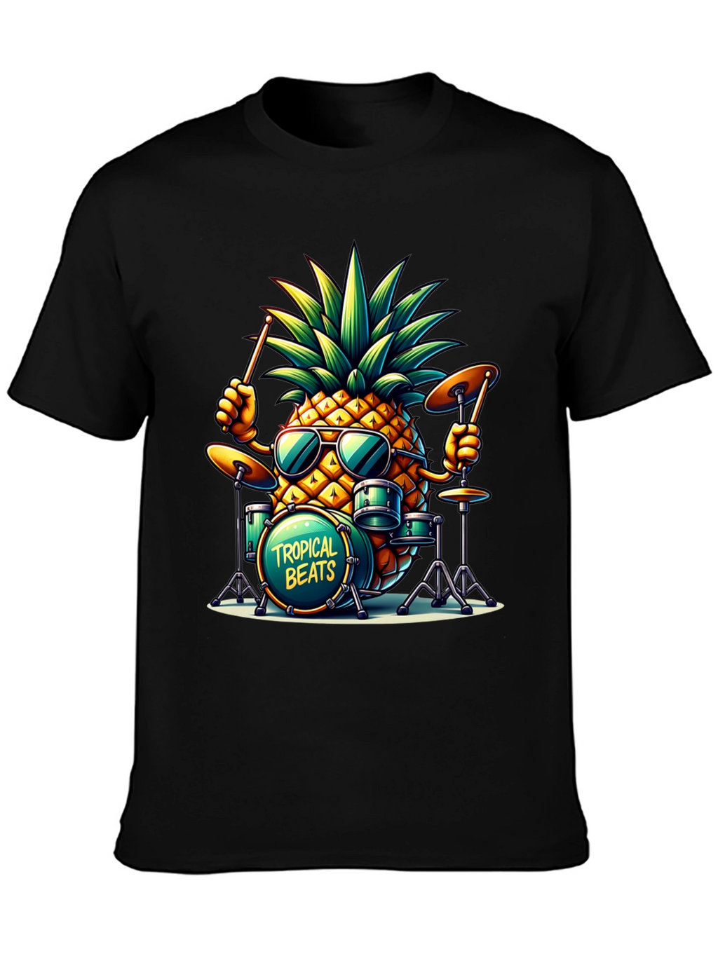 Tropical Beats Pineapple Drummer Graphic Tee