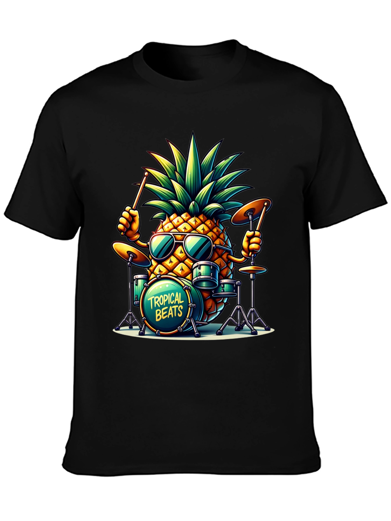 Tropical Beats Pineapple Drummer Graphic Tee