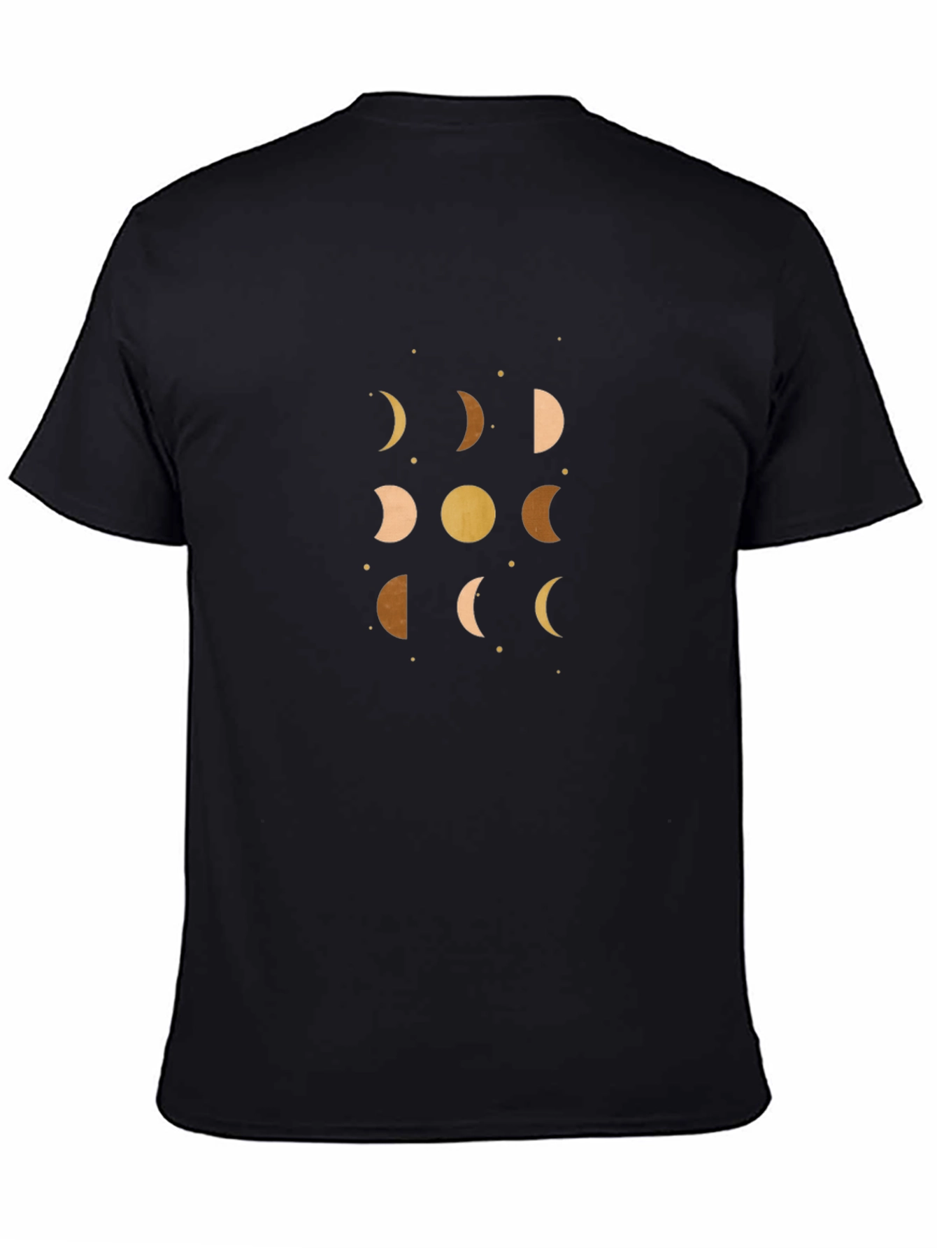 Celestial Moon Phases Graphic Tee - Black