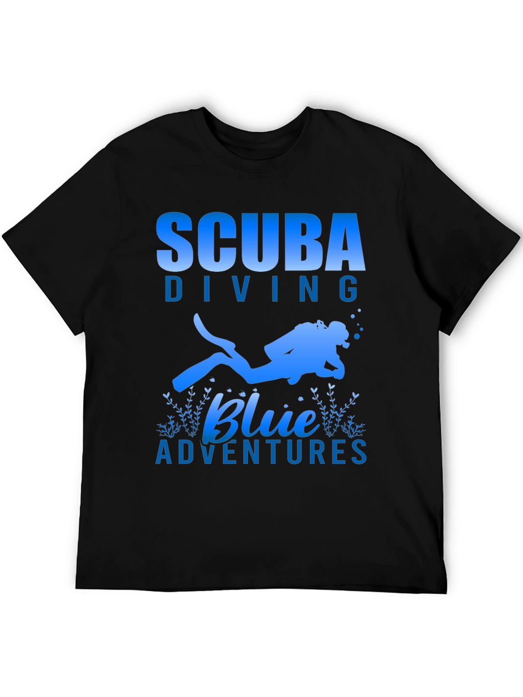 Scuba Diving Blue Adventures T-Shirt - Black