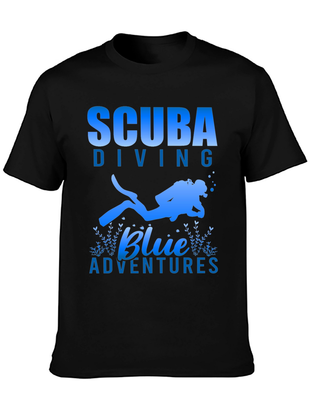 Scuba Diving Blue Adventures T-Shirt - Black