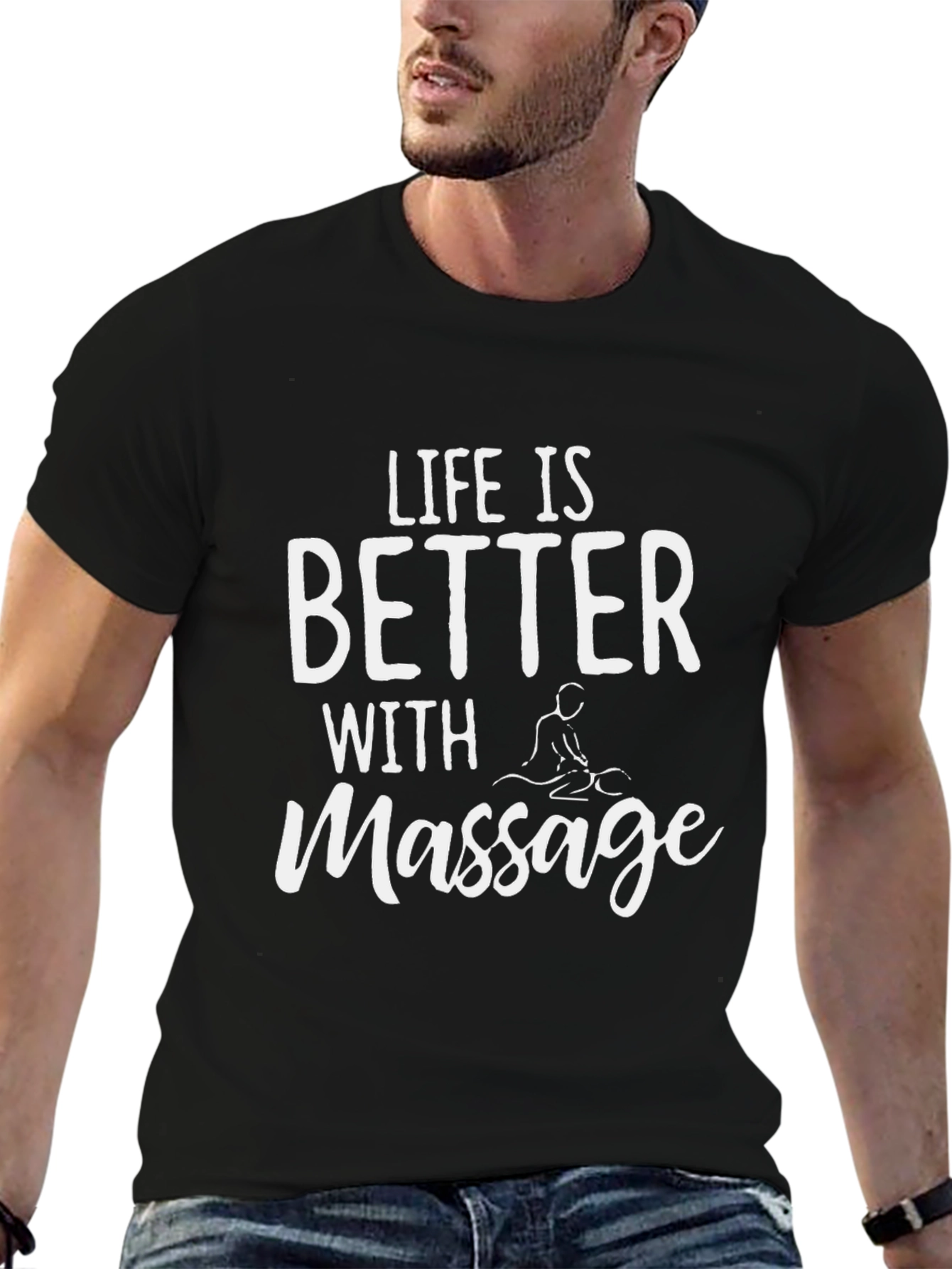 Life is Better with Massage T-Shirt - Black
