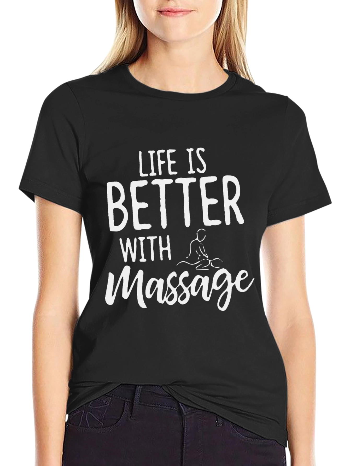 Life is Better with Massage T-Shirt - Black