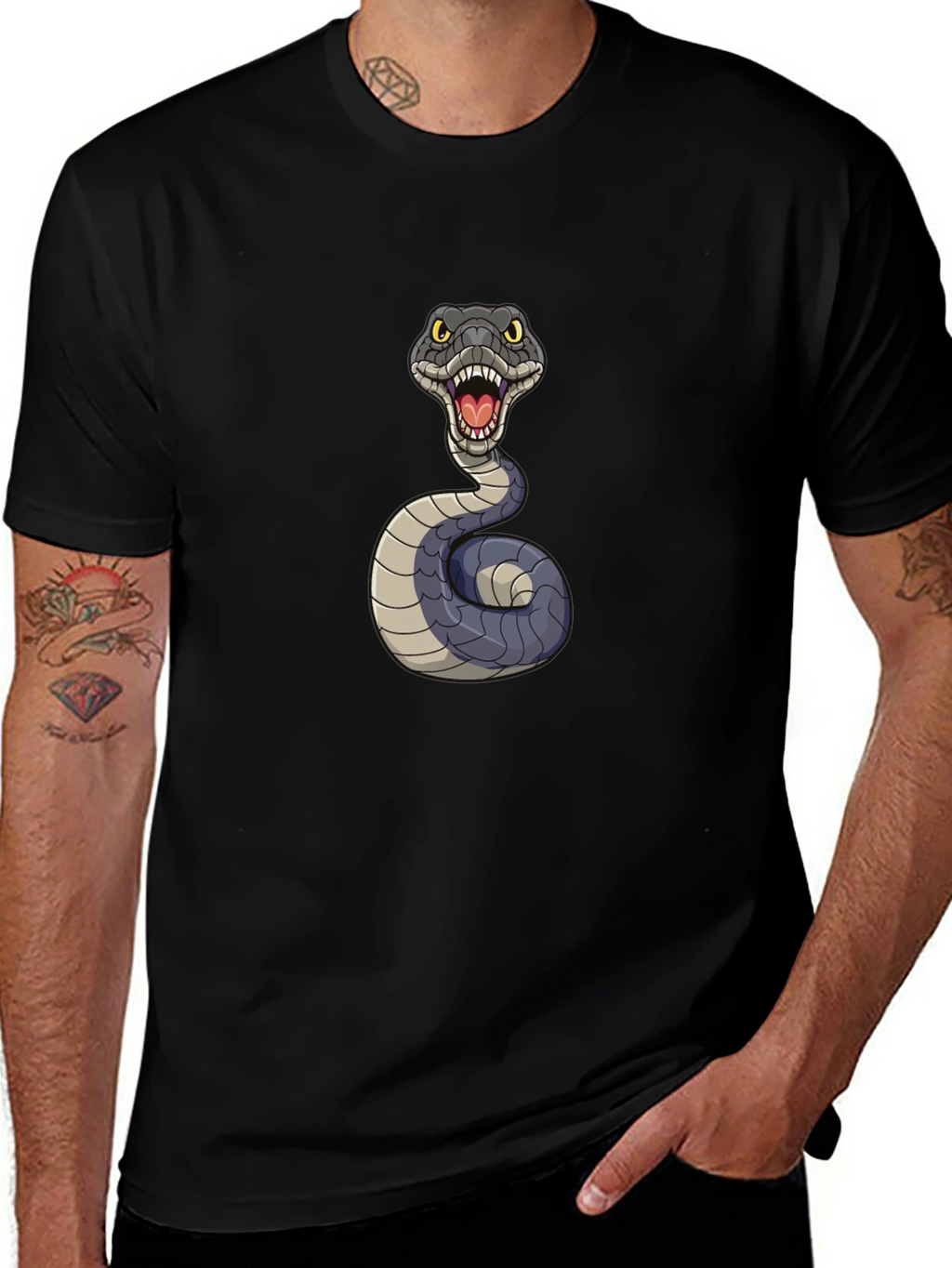 Snake Graphic Tee - Mens Black T-Shirt