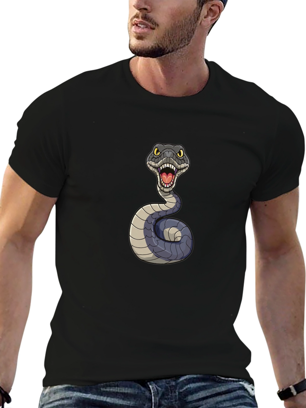Snake Graphic Tee - Mens Black T-Shirt