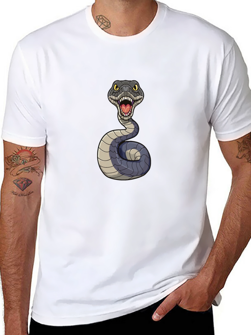 Snake Graphic Tee - Mens Black T-Shirt