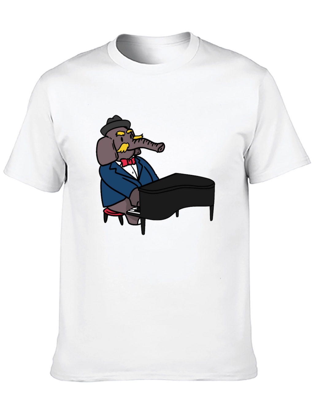 Elephant Musician Black T-Shirt