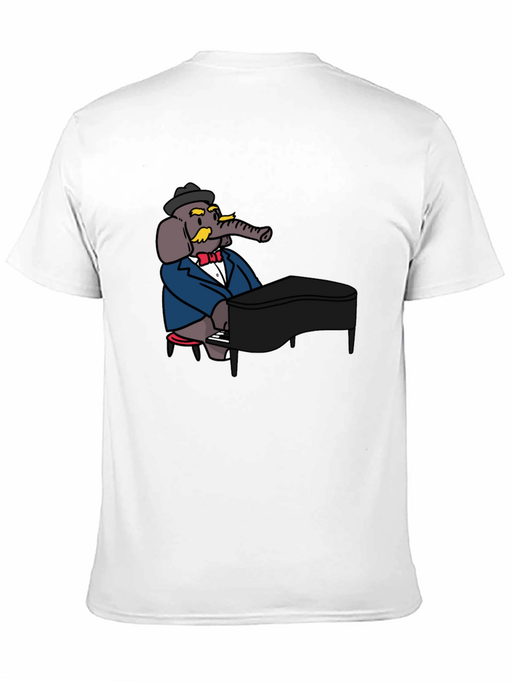 Elephant Musician Black T-Shirt