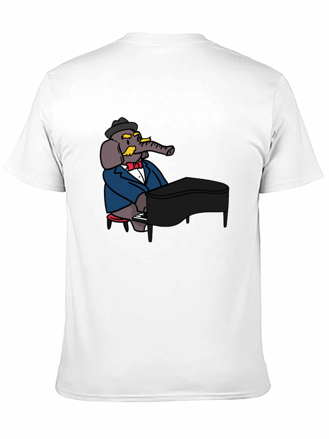 Elephant Musician Black T-Shirt