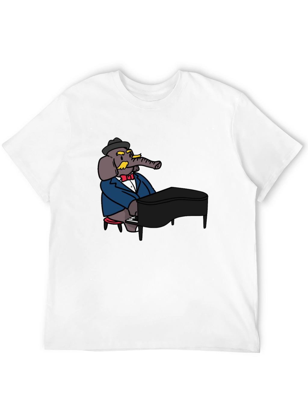 Elephant Musician Black T-Shirt