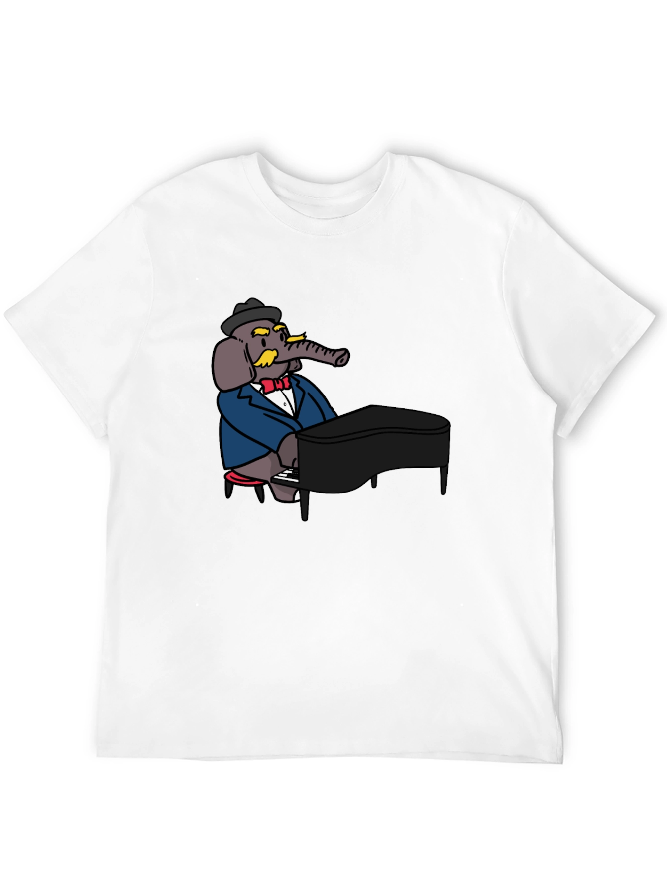 Elephant Musician Black T-Shirt