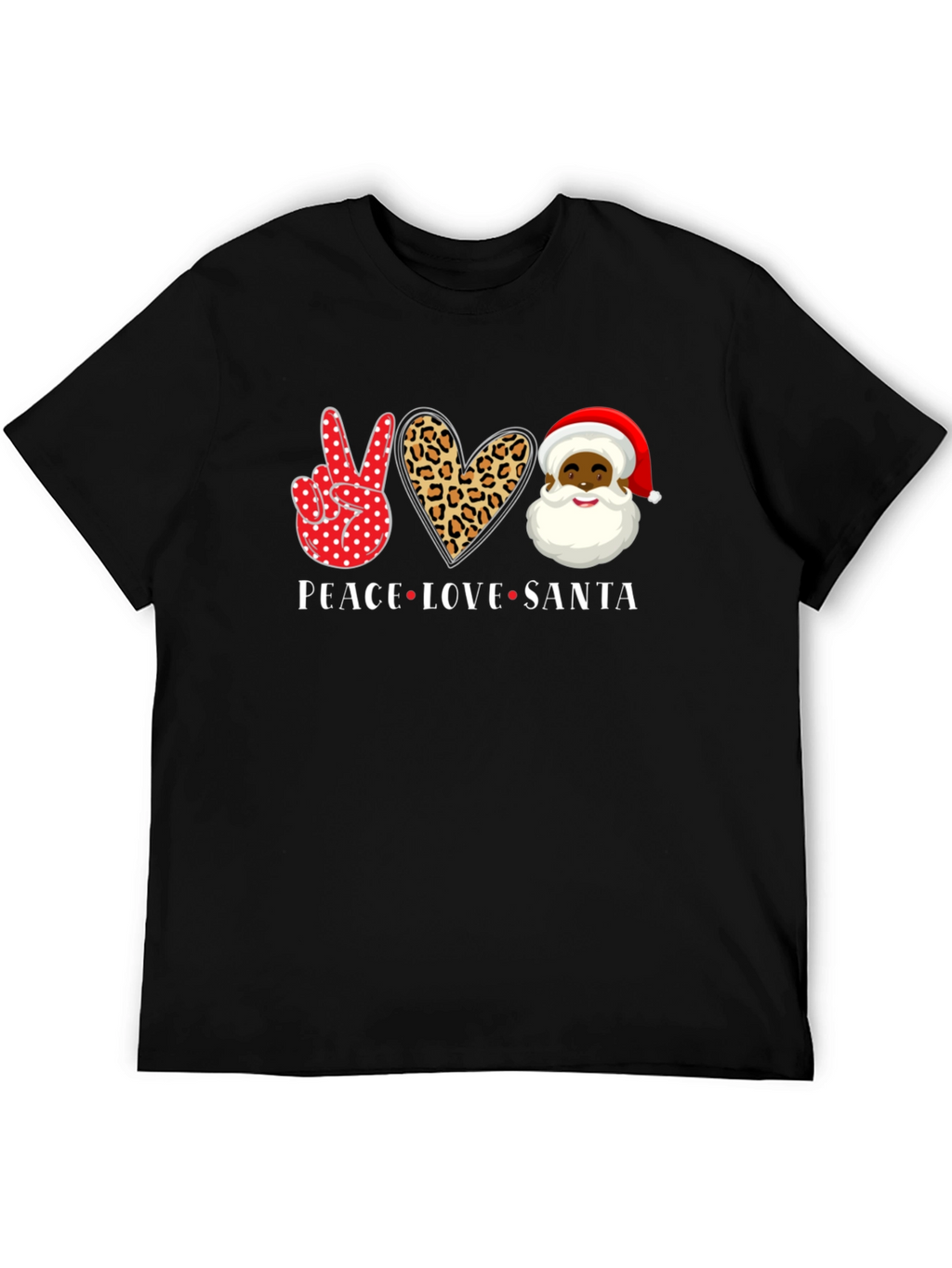 Peace Love Santa Black T-Shirt