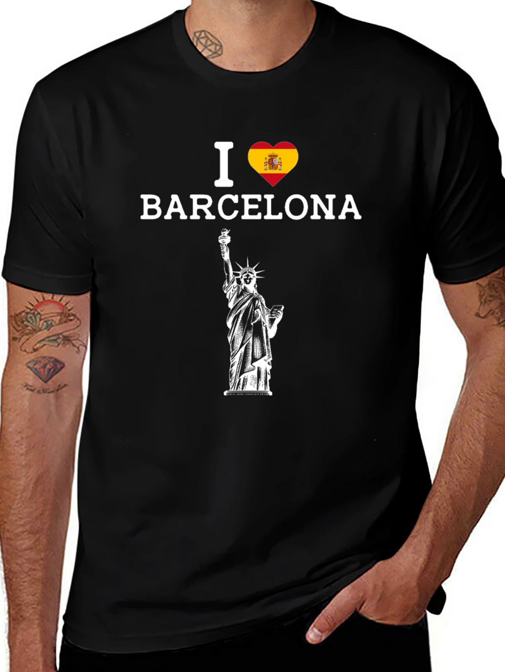 I Love Barcelona T-Shirt Statue of Liberty