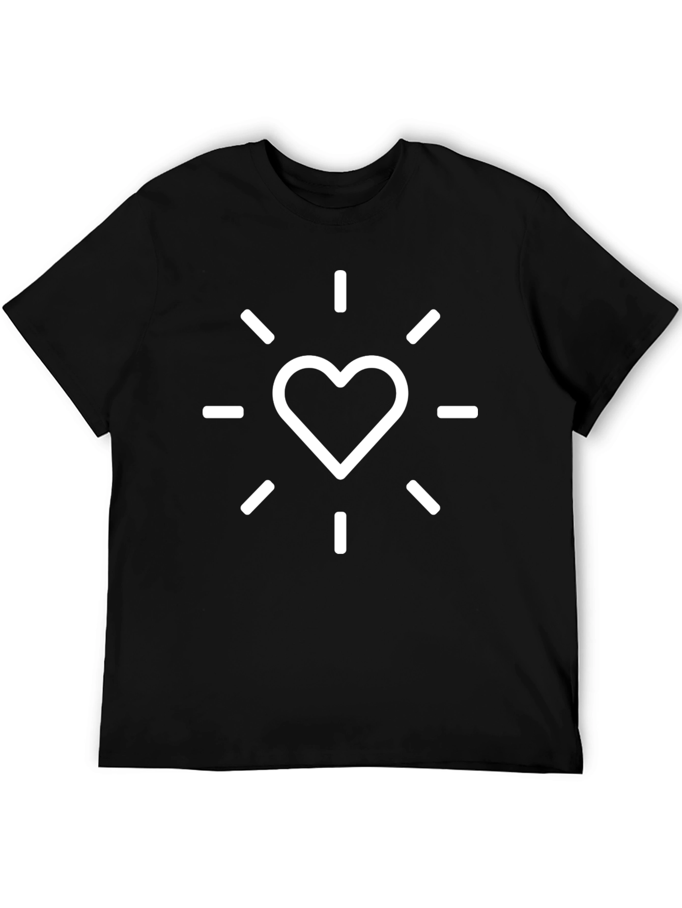 Heartburst Graphic Tee - Stylish Black Cotton T-Shirt