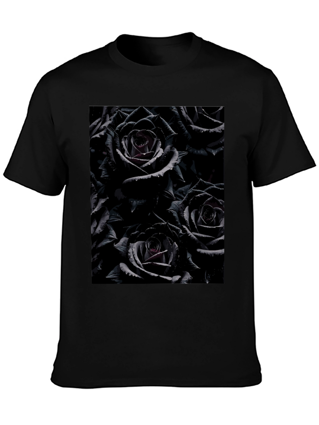 Black Roses Graphic Tee - Gothic Floral Design