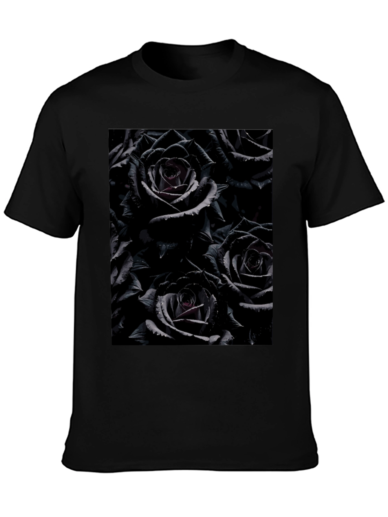 Black Roses Graphic Tee - Gothic Floral Design