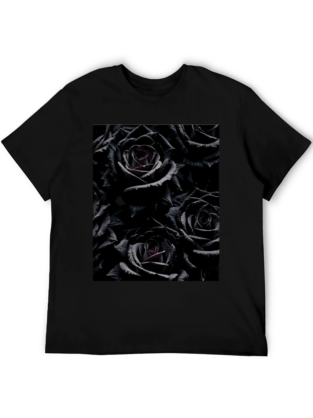 Black Roses Graphic Tee - Gothic Floral Design
