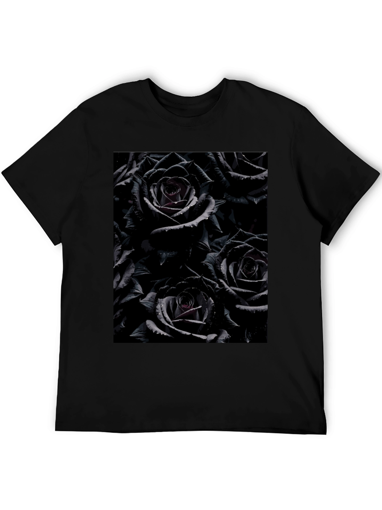 Black Roses Graphic Tee - Gothic Floral Design
