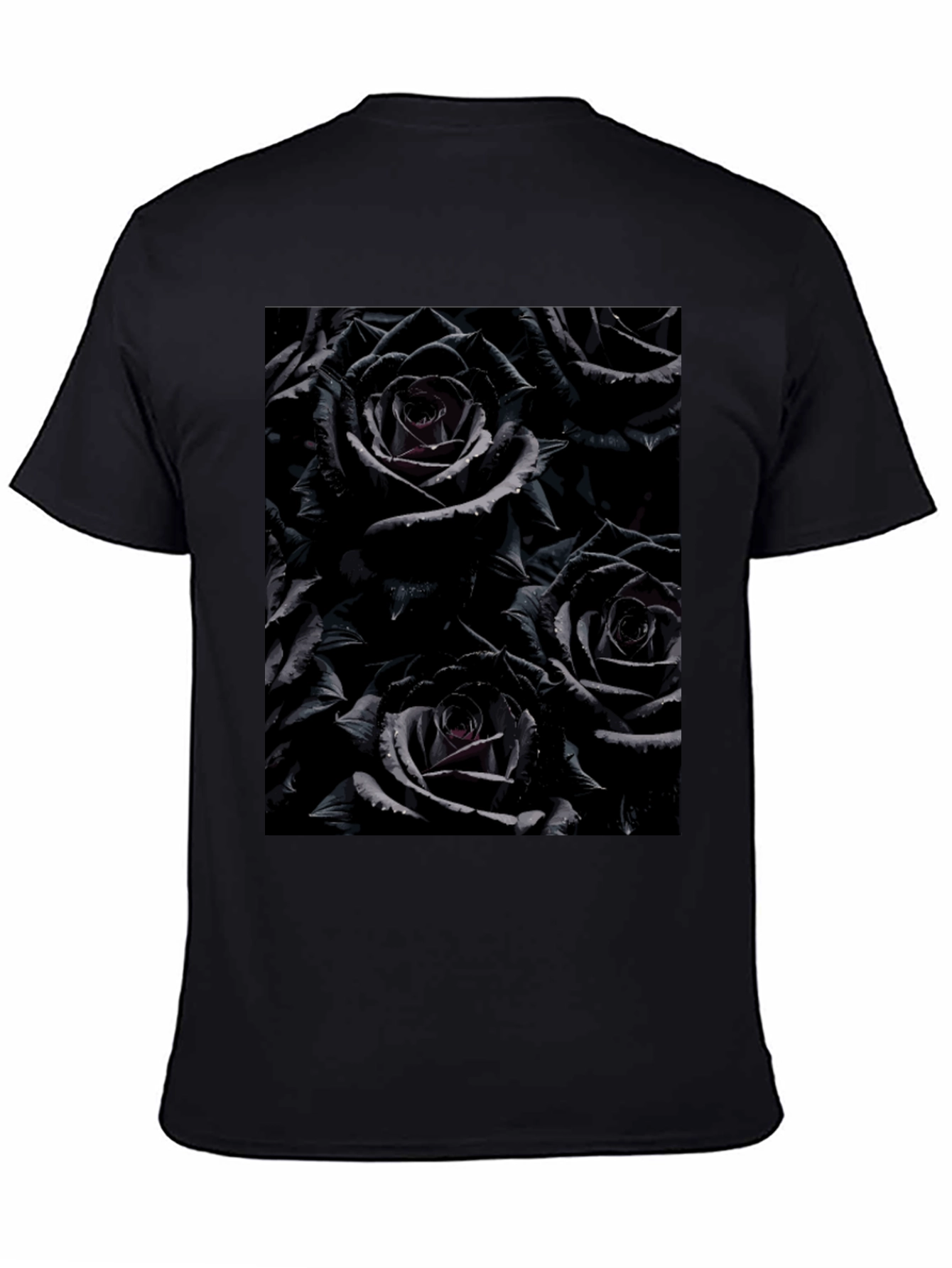 Black Roses Graphic Tee - Gothic Floral Design
