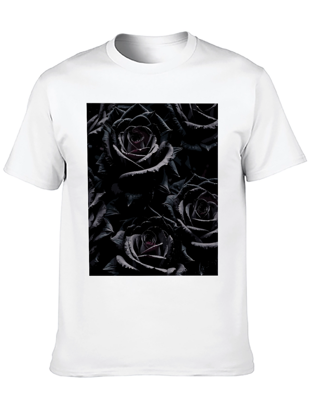 Black Roses Graphic Tee - Gothic Floral Design