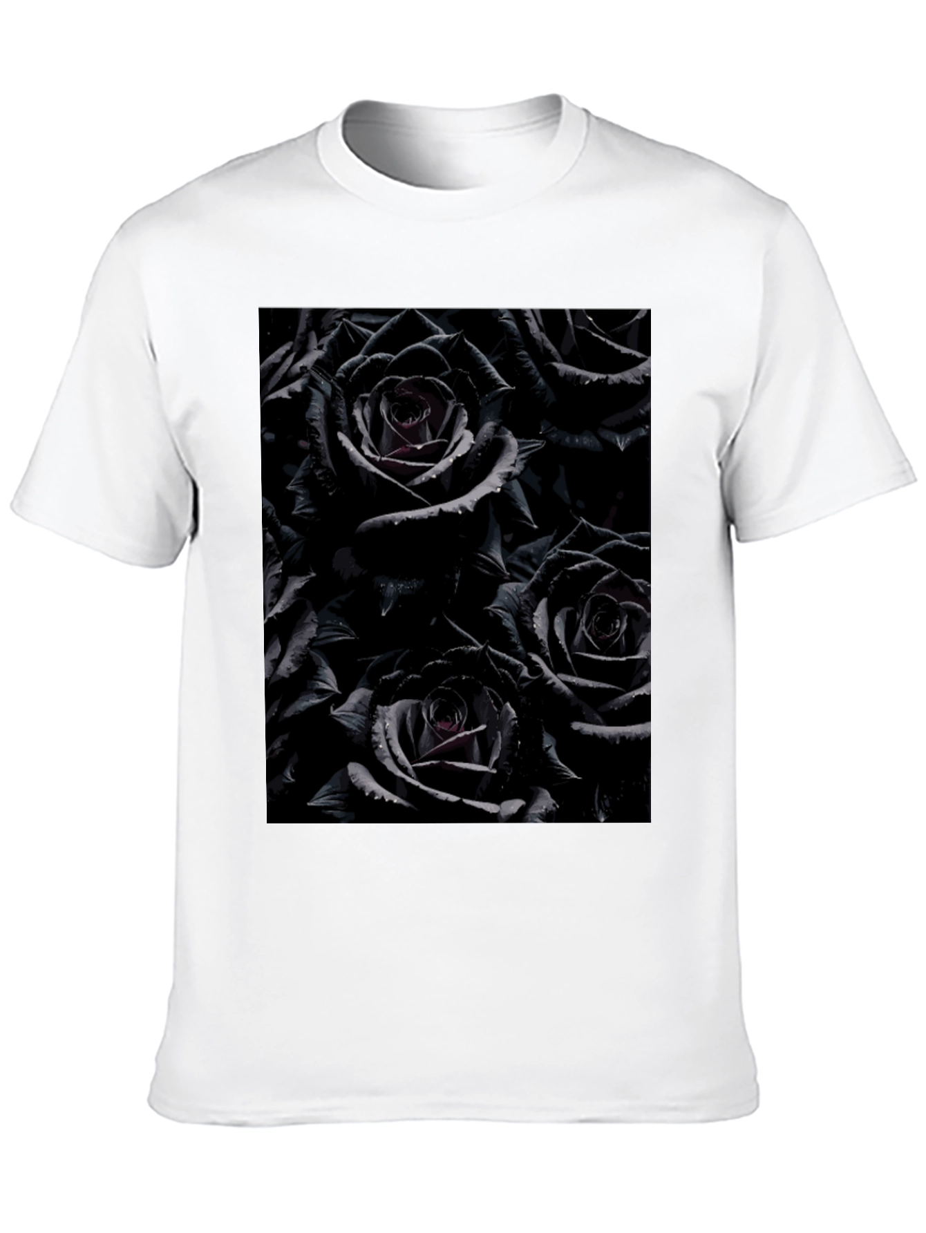 Black Roses Graphic Tee - Gothic Floral Design