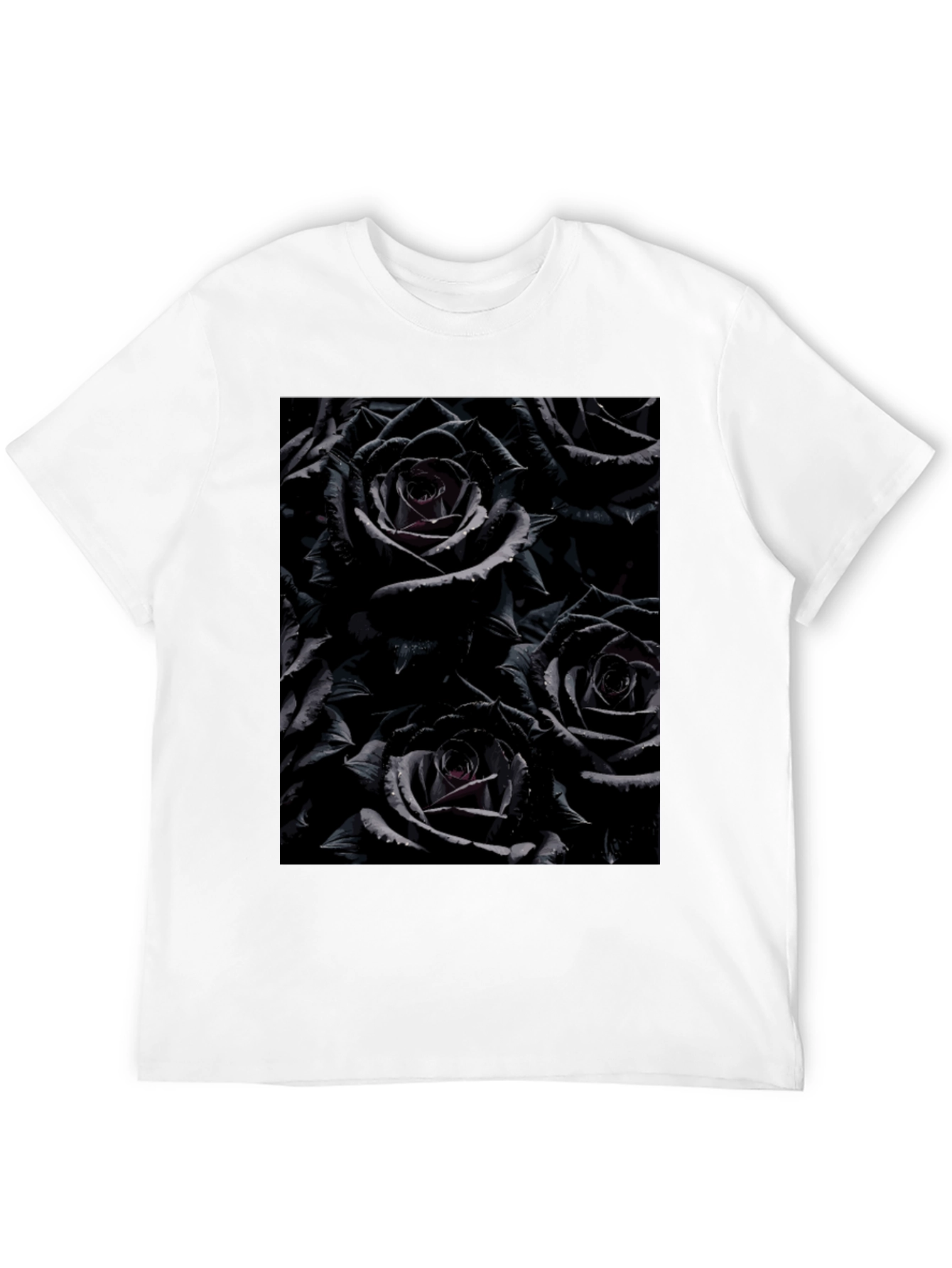 Black Roses Graphic Tee - Gothic Floral Design