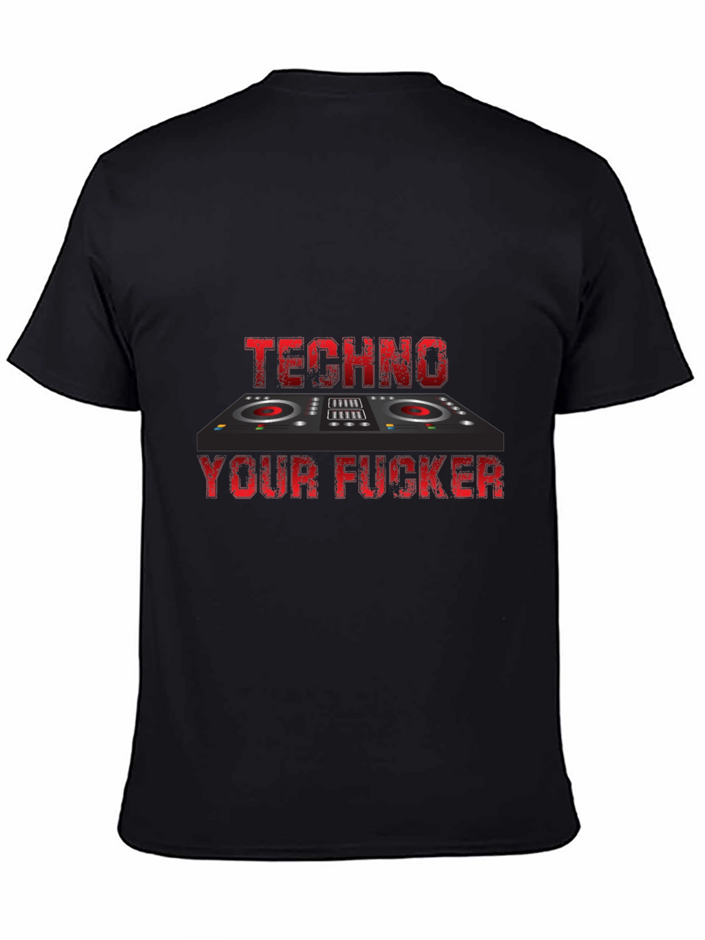 Techno DJ Graphic Tee - Bold Black T-Shirt