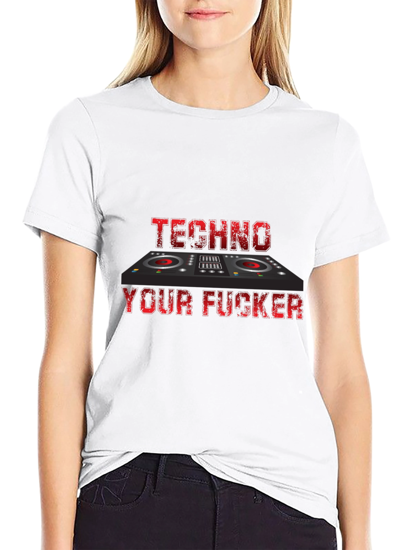 Techno DJ Graphic Tee - Bold Black T-Shirt