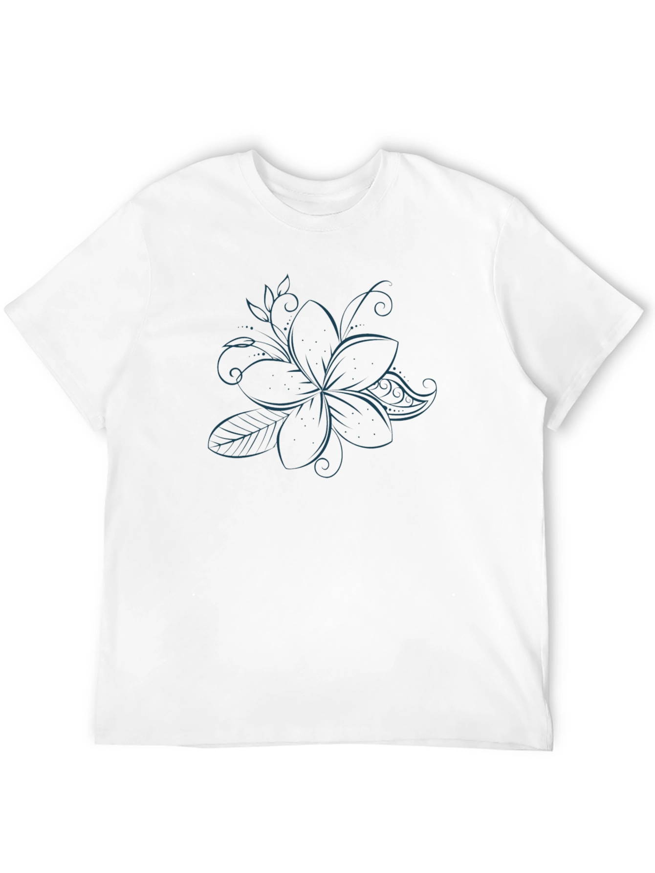 Elegant Black T-Shirt with Floral Design