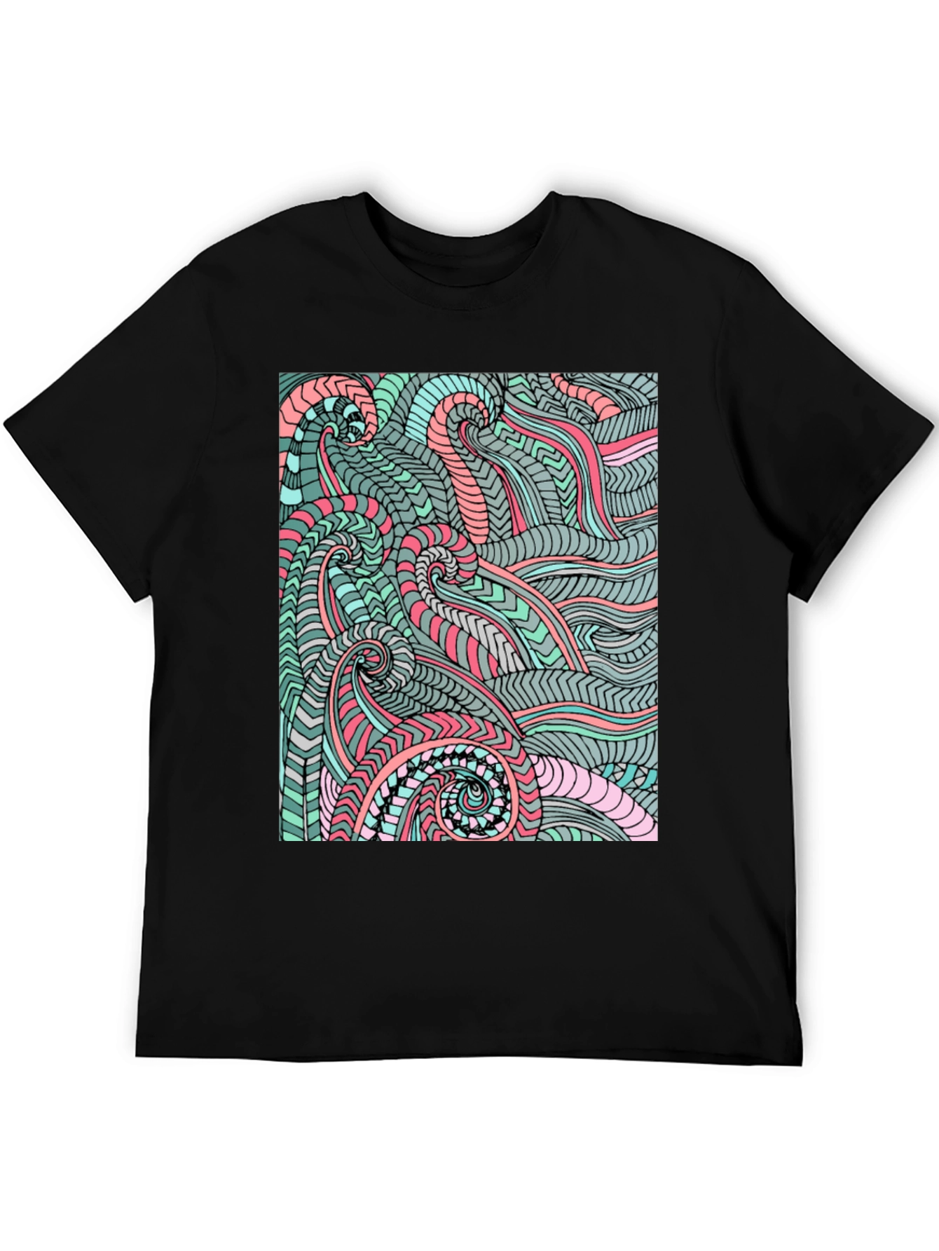 Abstract Swirl Graphic Tee - Modern Art Shirt