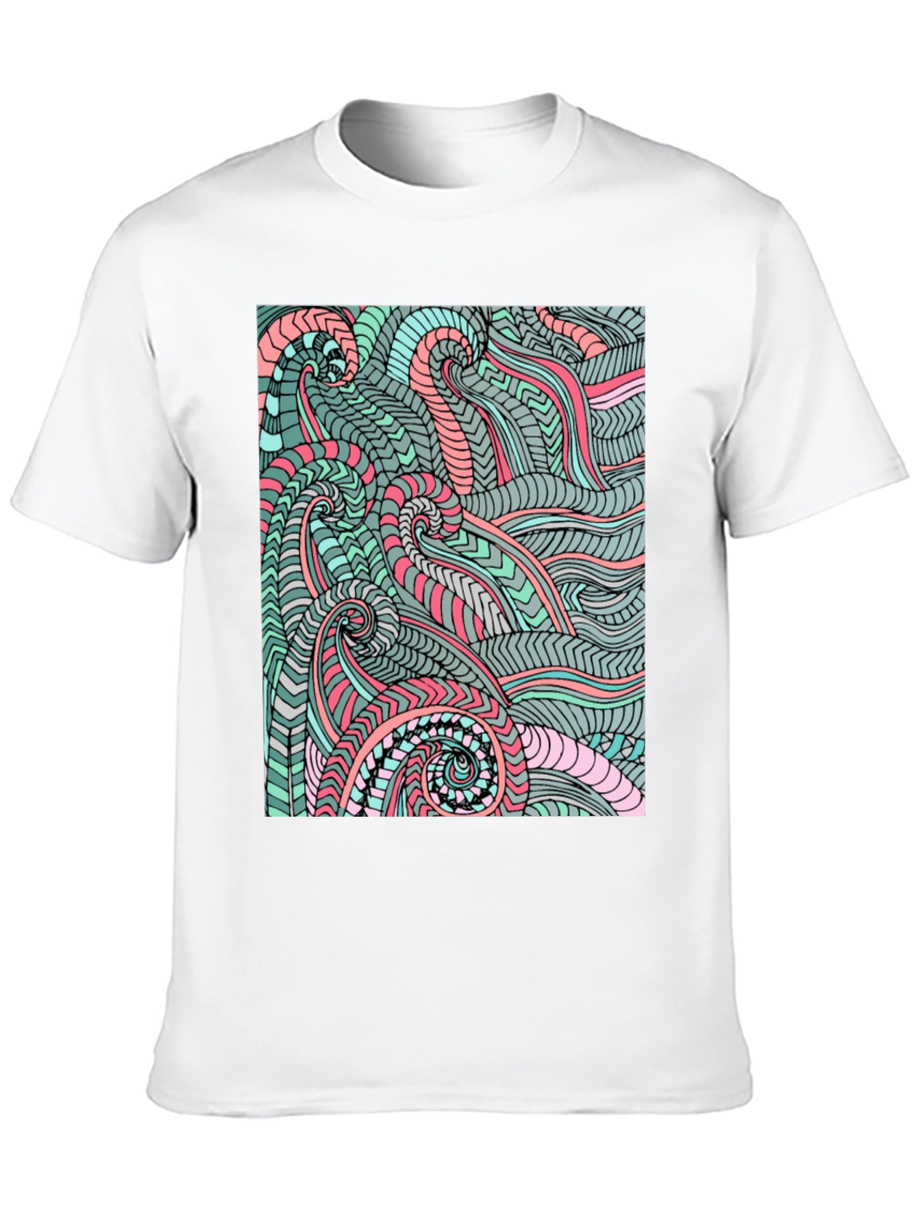 Abstract Swirl Graphic Tee - Modern Art Shirt
