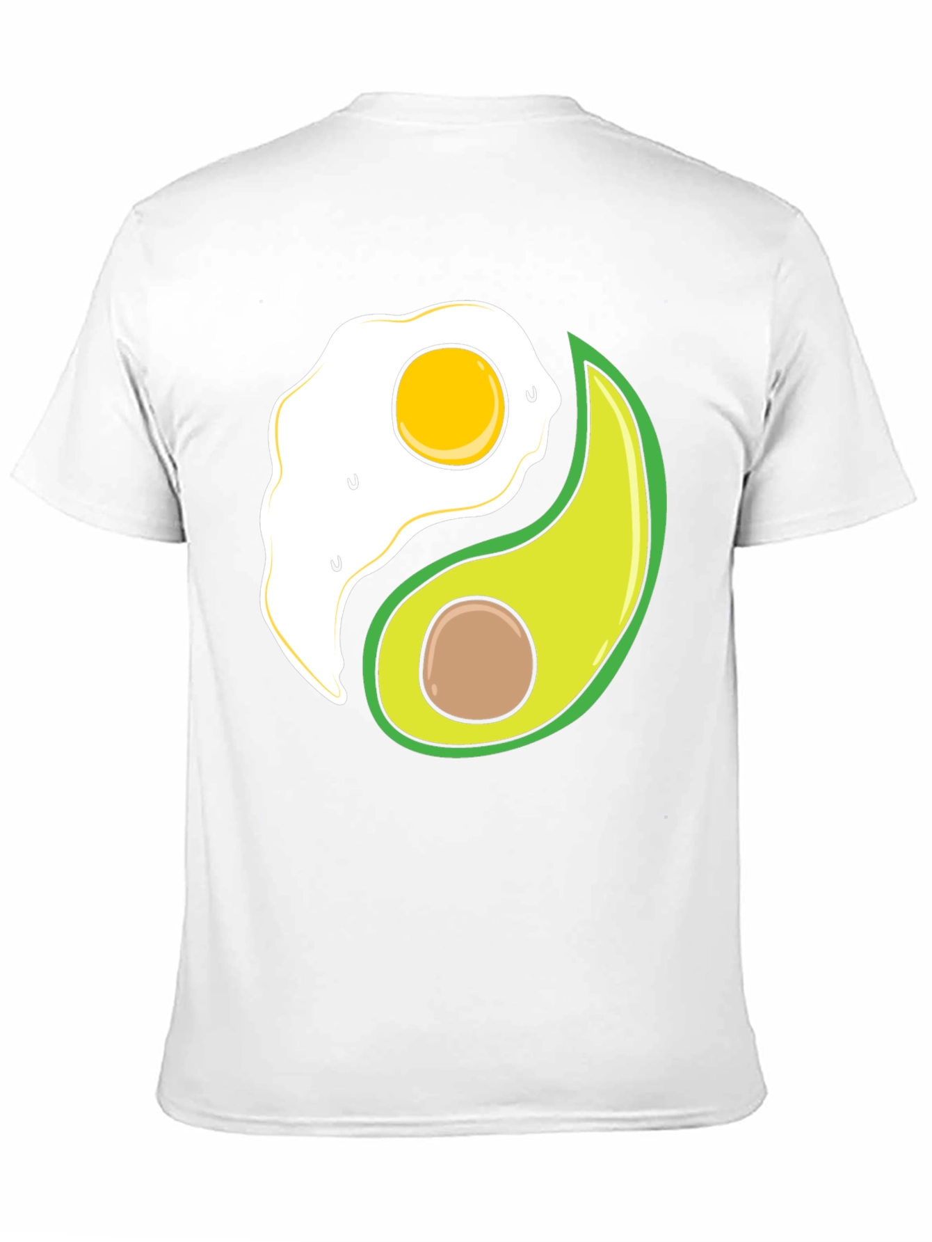 Egg & Avocado Yin Yang Black Graphic Tee