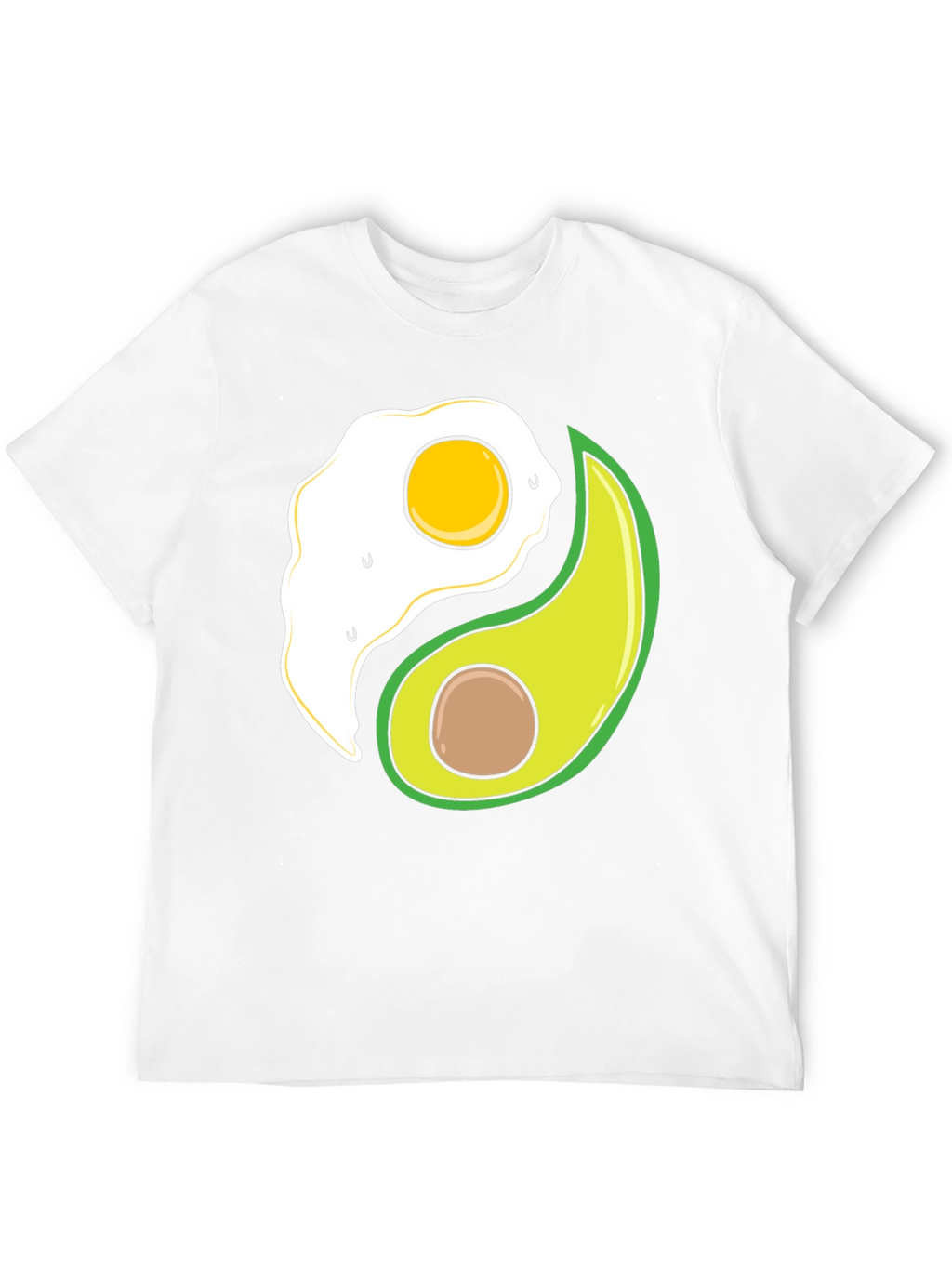 Egg & Avocado Yin Yang Black Graphic Tee