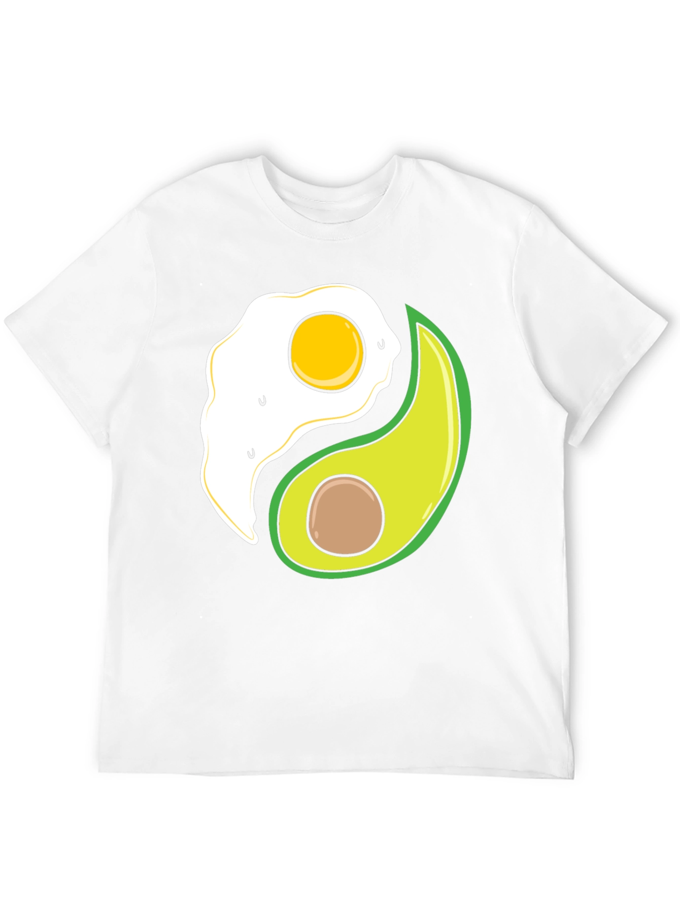Egg & Avocado Yin Yang Black Graphic Tee