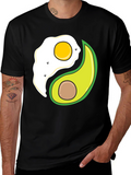 Egg & Avocado Yin Yang Black Graphic Tee