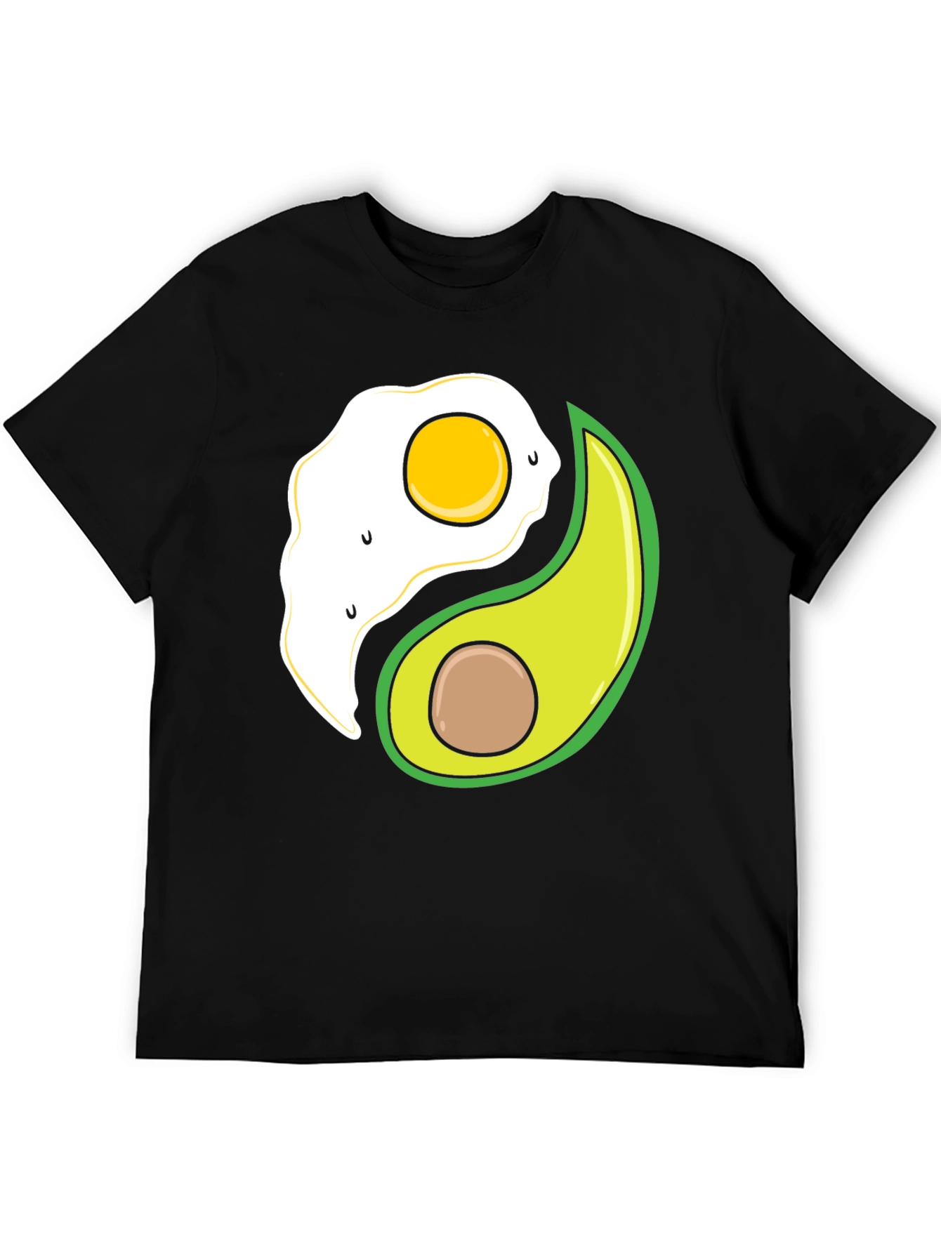 Egg & Avocado Yin Yang Black Graphic Tee