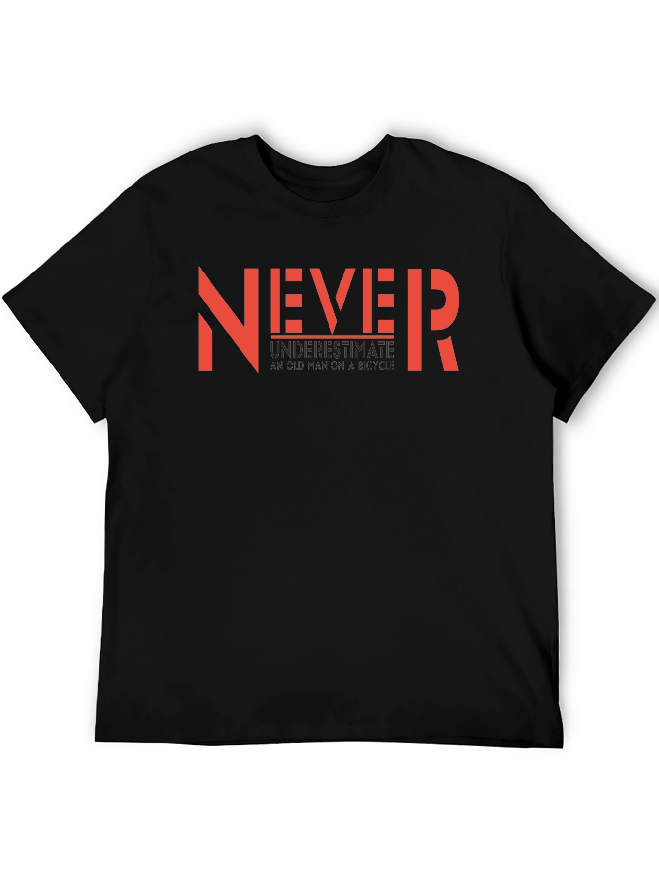 Never Underestimate Old Man Black Graphic Tee