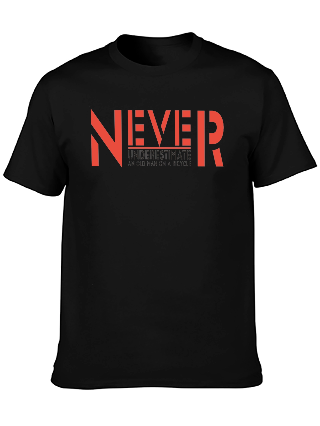 Never Underestimate Old Man Black Graphic Tee