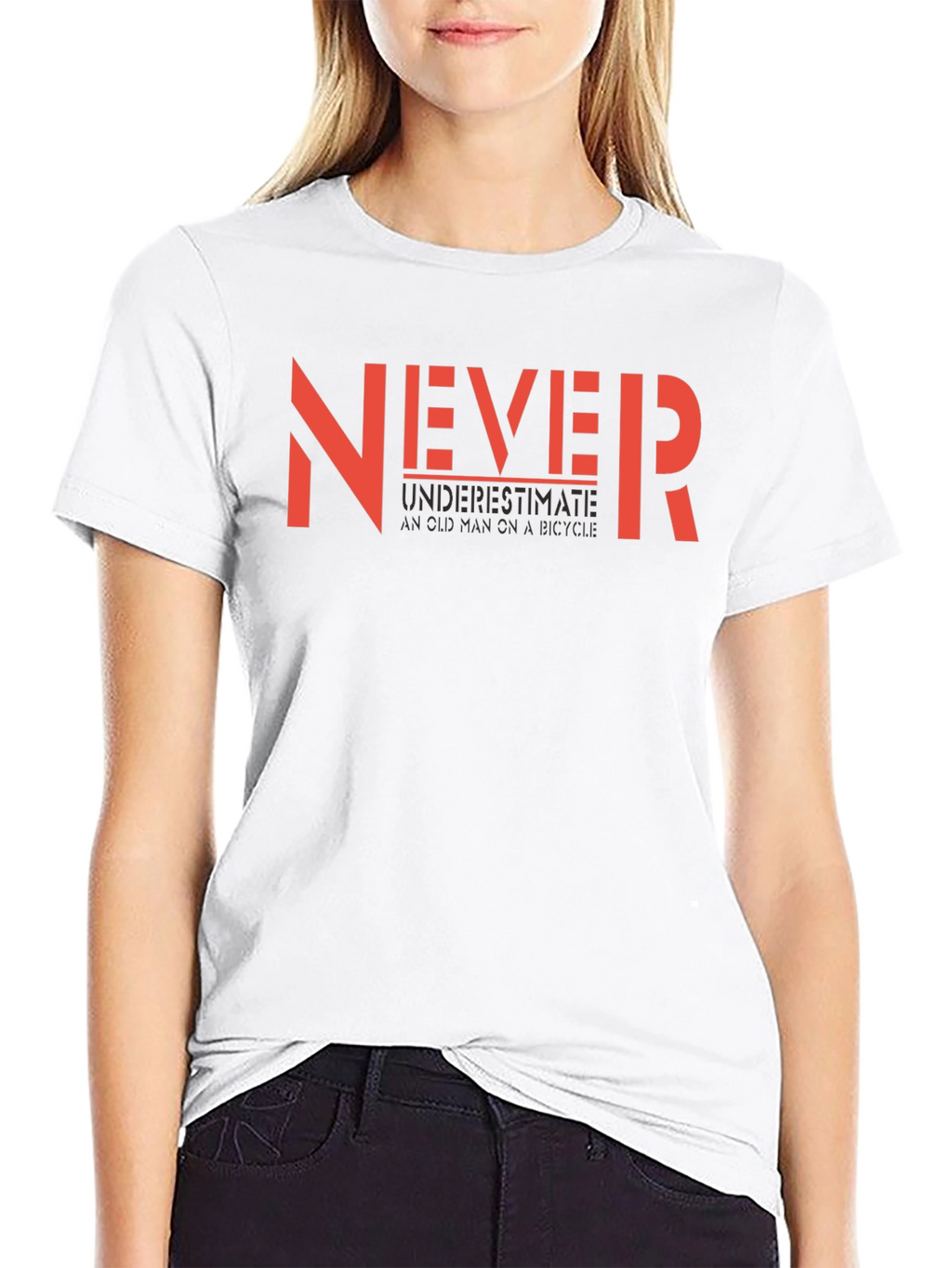 Never Underestimate Old Man Black Graphic Tee