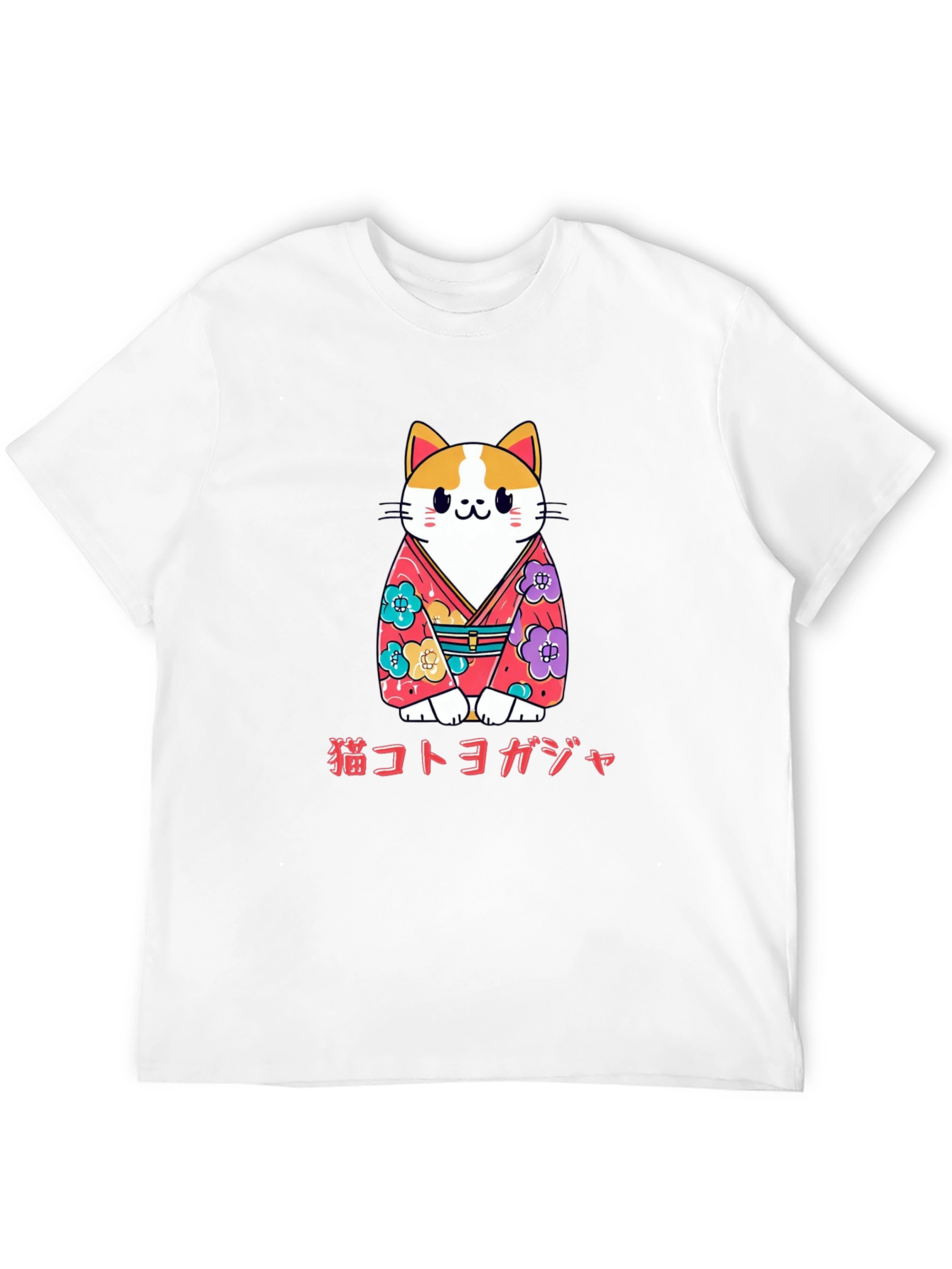 Cat Kimono T-Shirt Japanese Style
