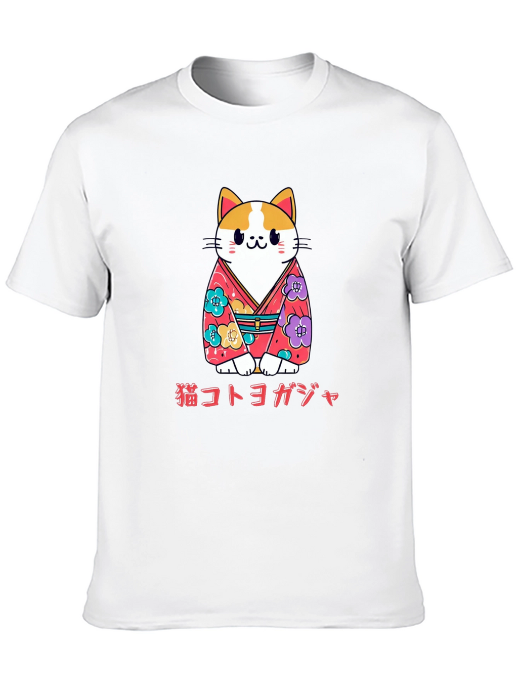 Cat Kimono T-Shirt Japanese Style