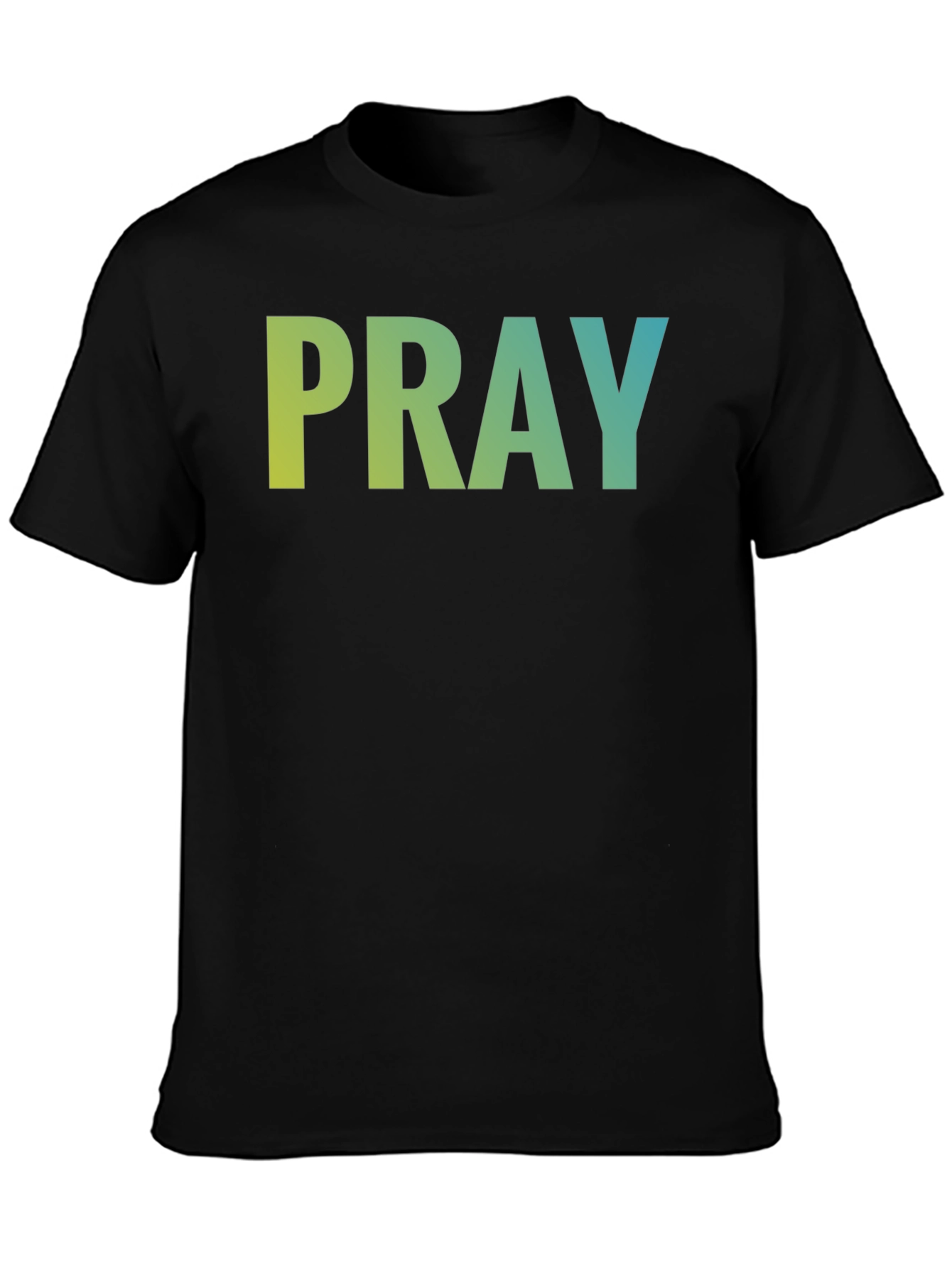 Pray Graphic Tee - Black Cotton Blend T-Shirt