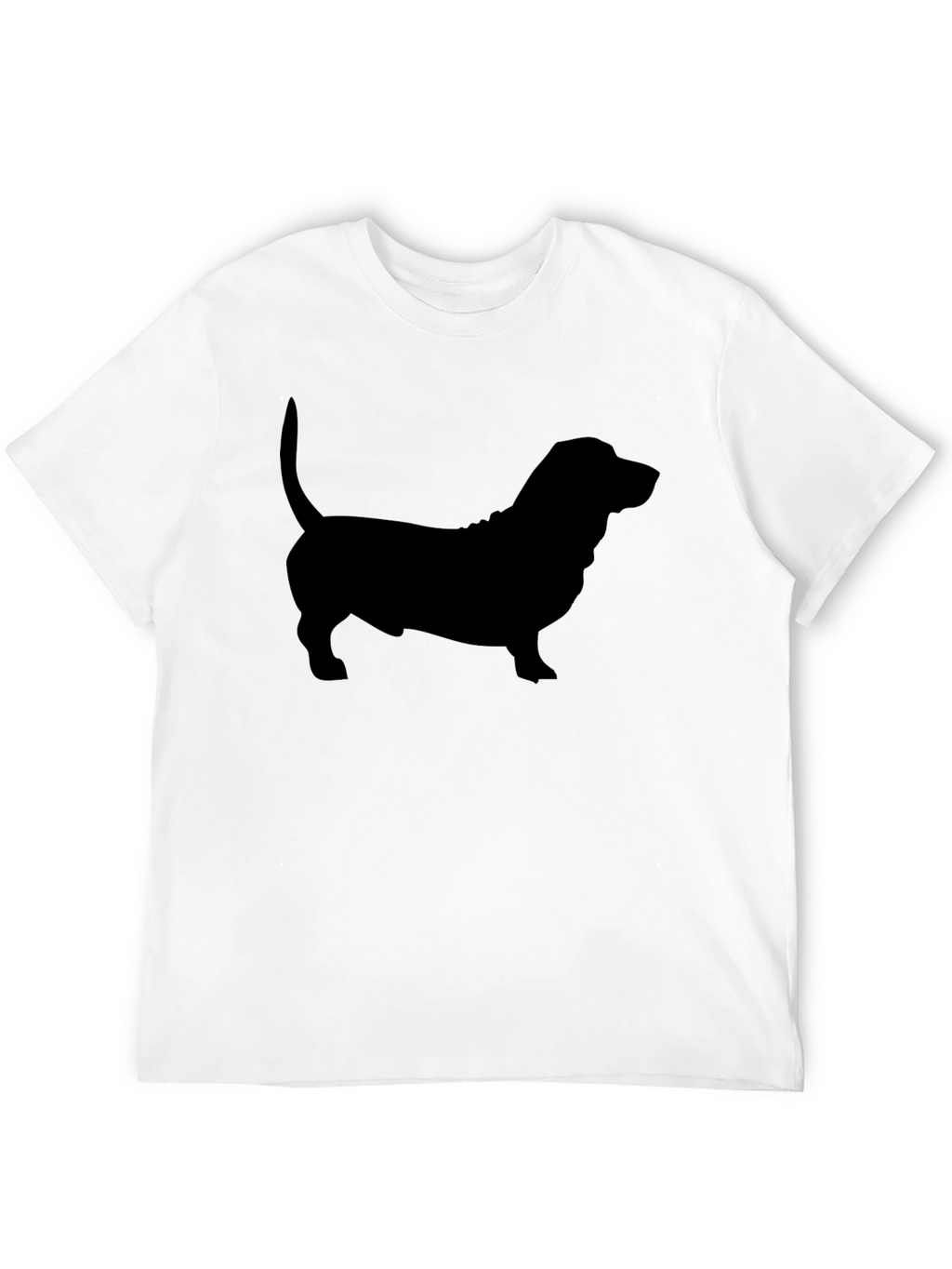 Basset Hound Silhouette Tee - Black Cotton Blend