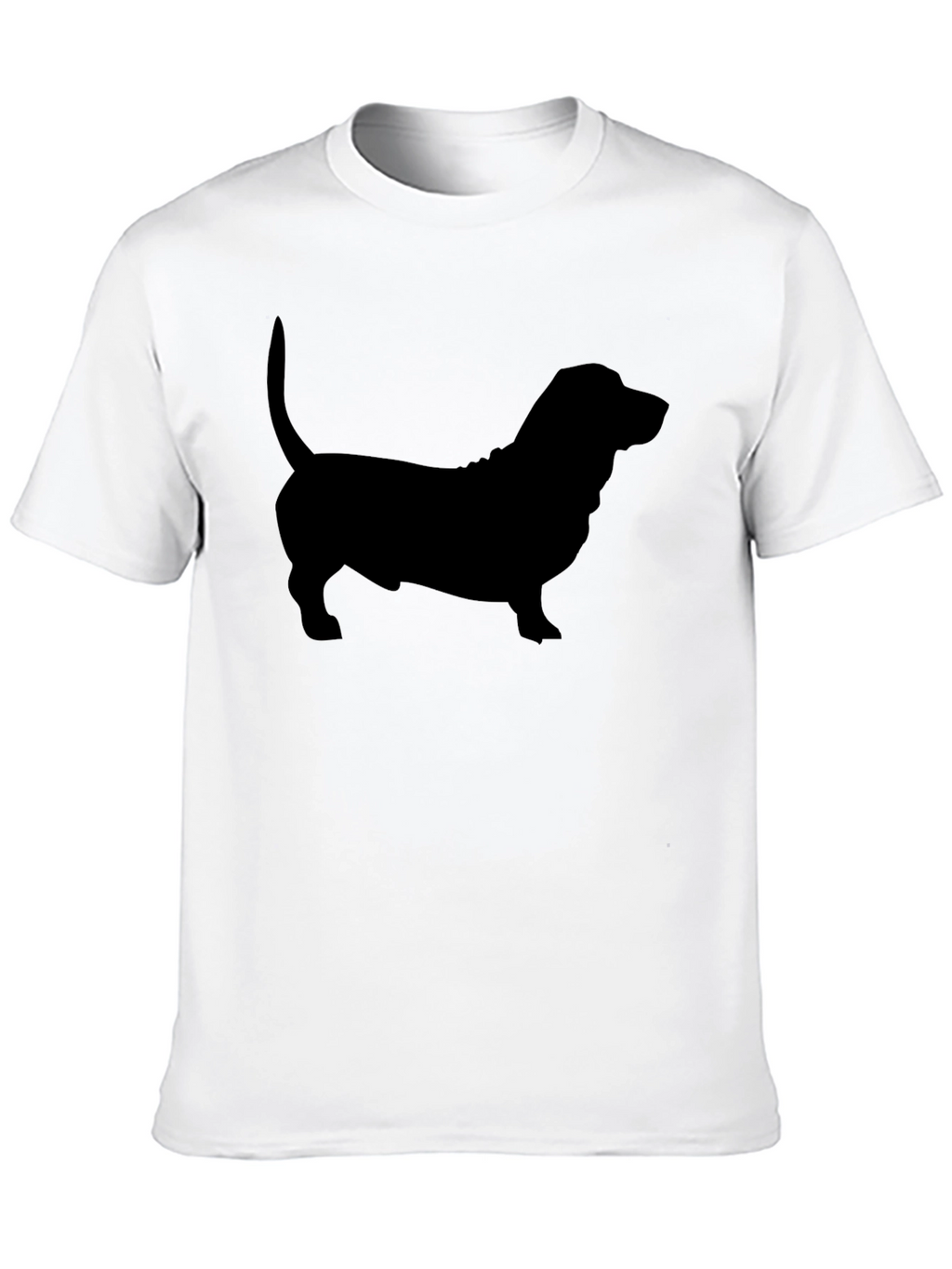 Basset Hound Silhouette Tee - Black Cotton Blend