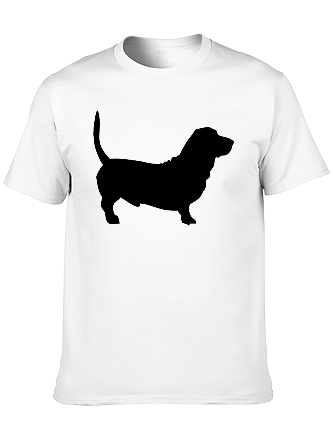 Basset Hound Silhouette Tee - Black Cotton Blend