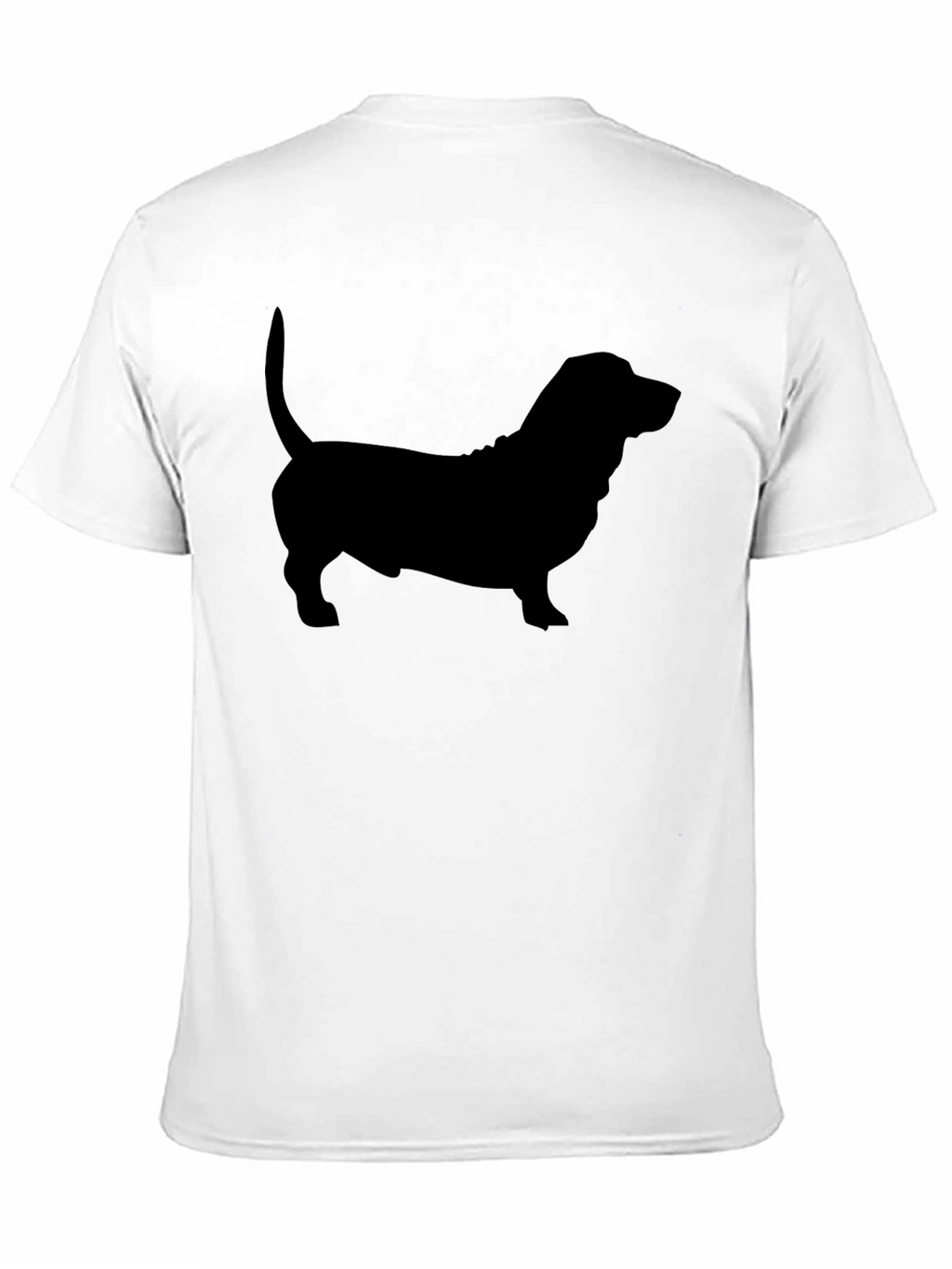 Basset Hound Silhouette Tee - Black Cotton Blend