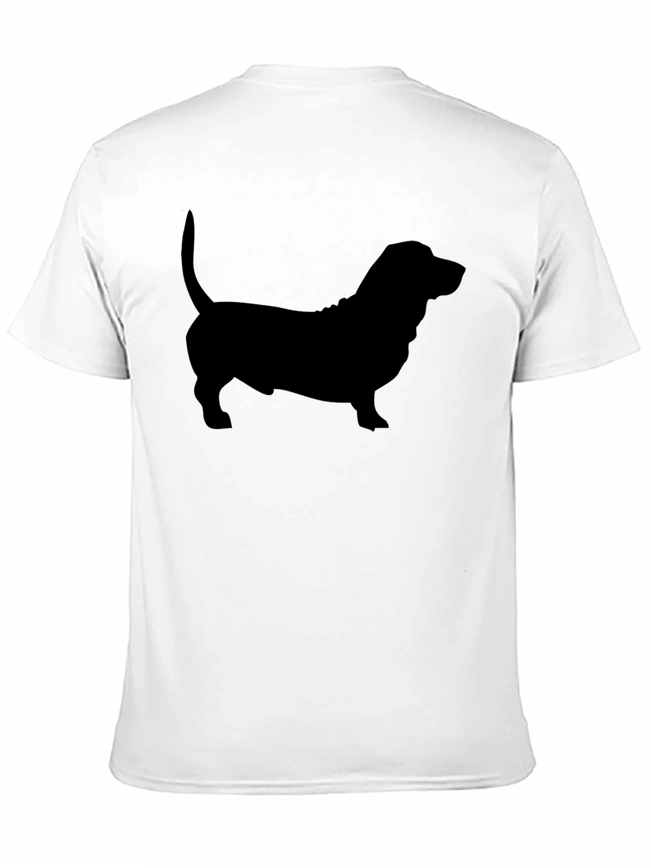 Basset Hound Silhouette Tee - Black Cotton Blend