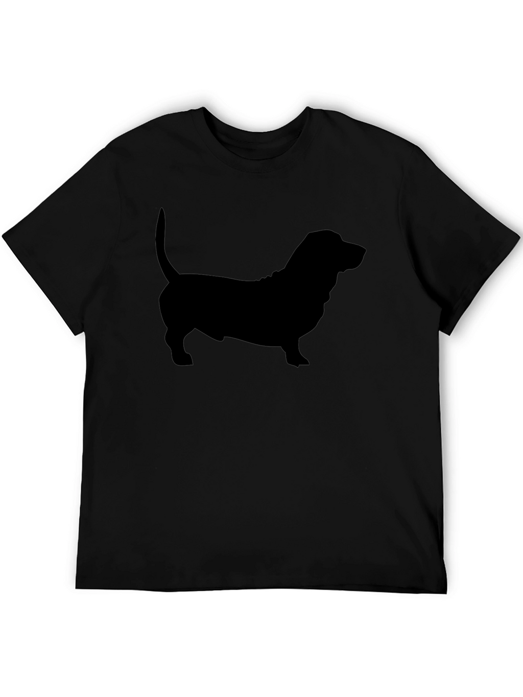 Basset Hound Silhouette Tee - Black Cotton Blend