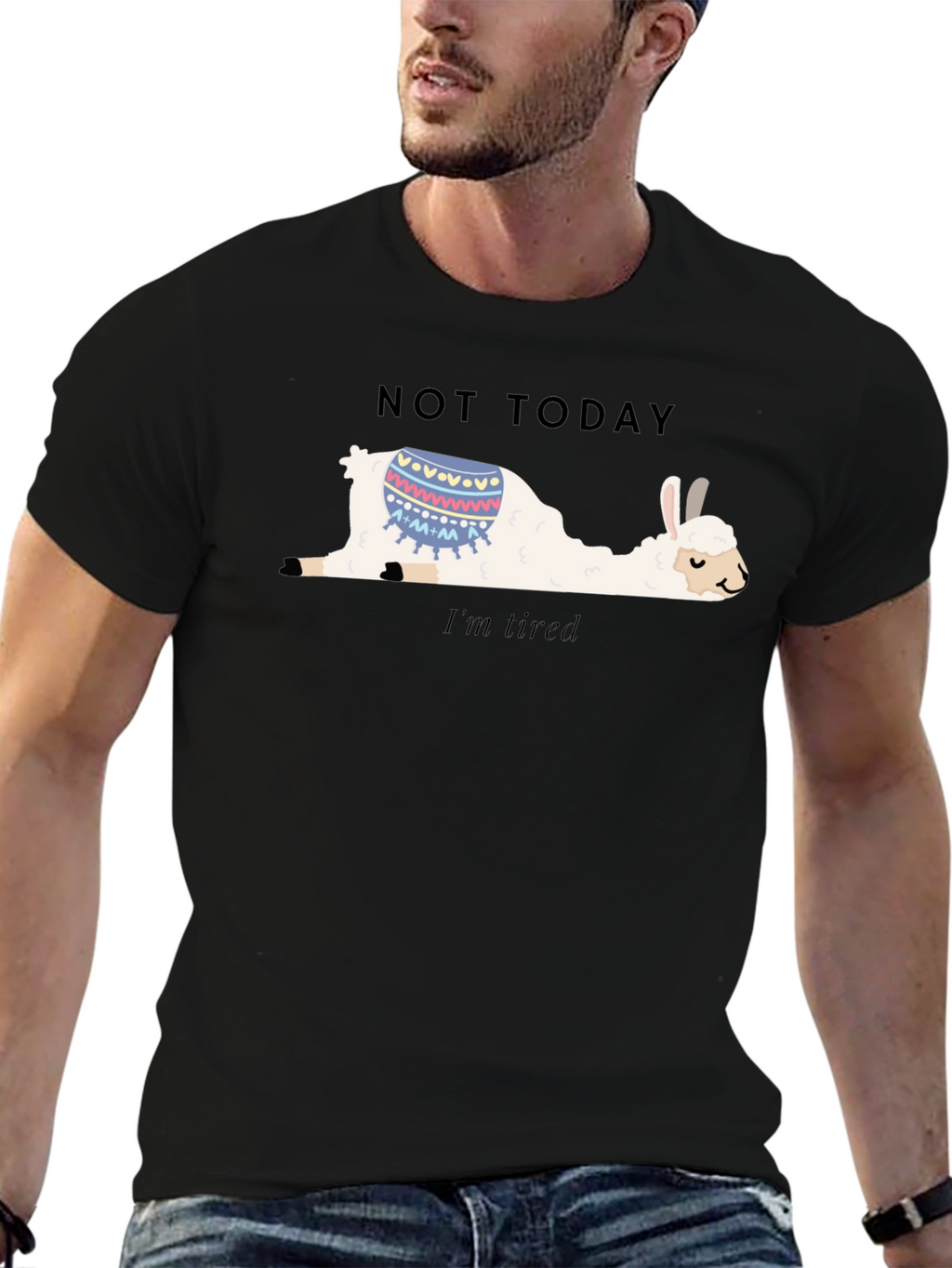 Not Today Llama T-Shirt Im Tired Funny Tee